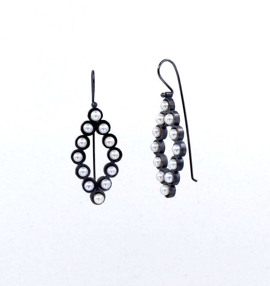 Multi Diamond Pearl Earrings
