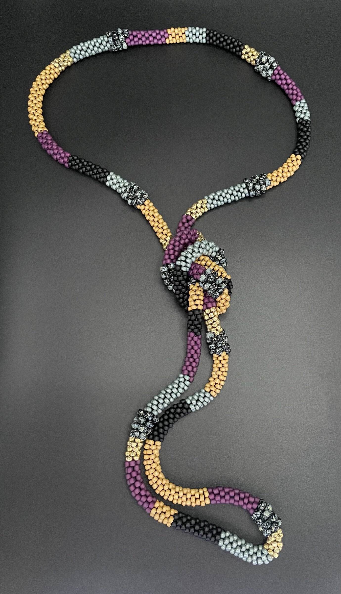 Twilight Plum Crochet Necklace