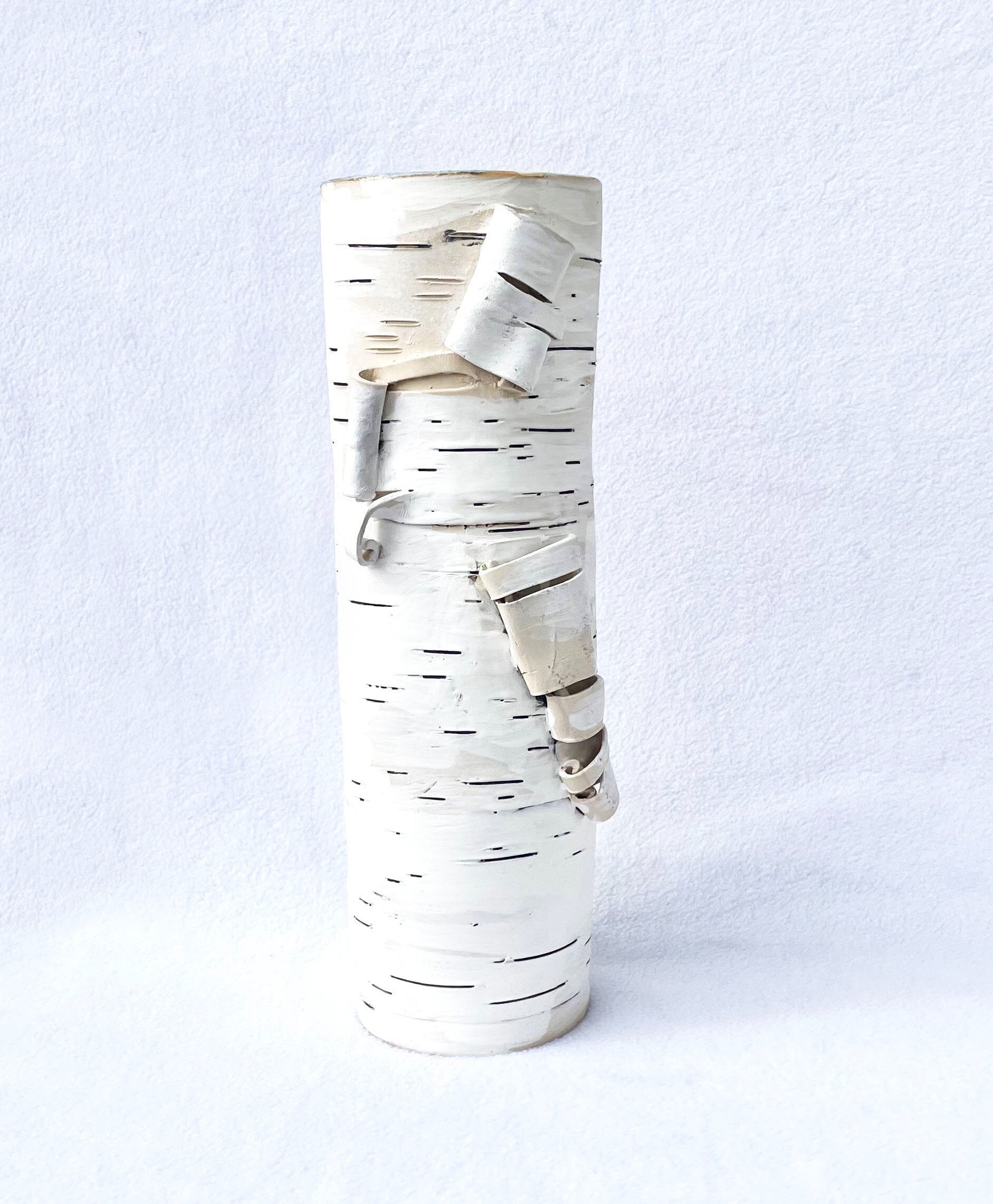 Birch Motif Vase with Green I