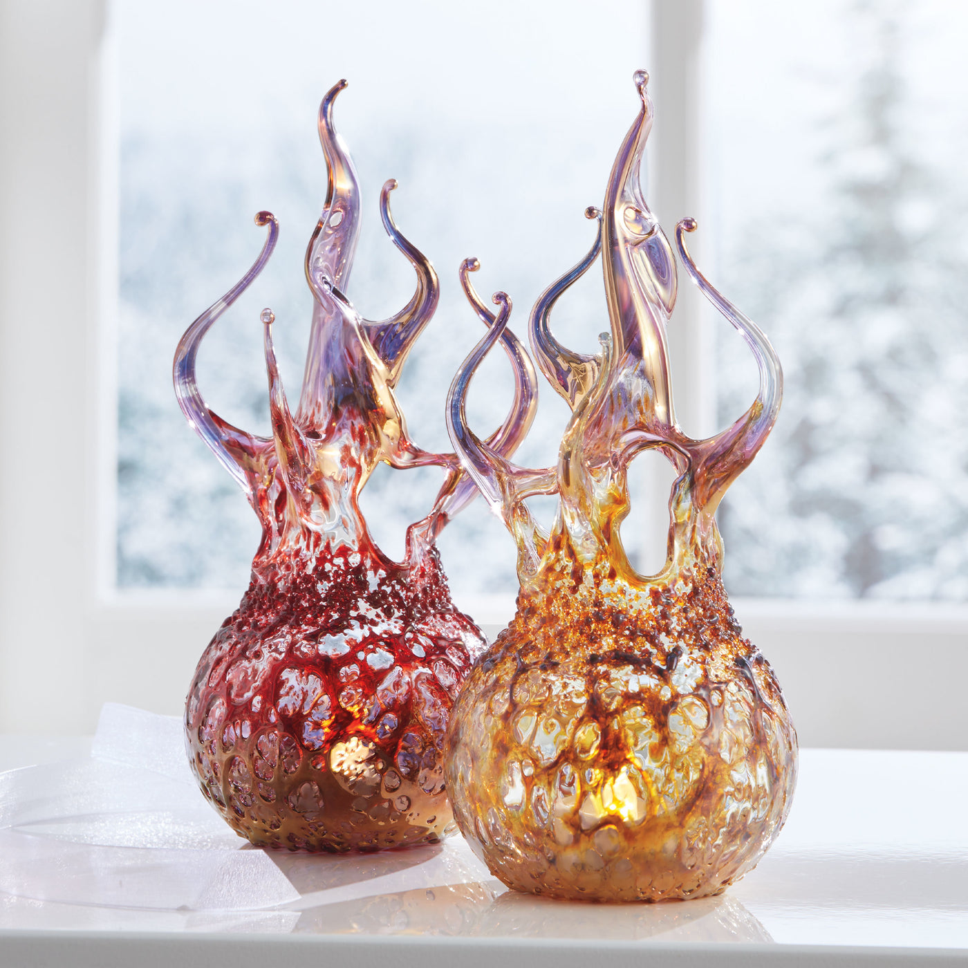 left to right: ruby gold, amber gold