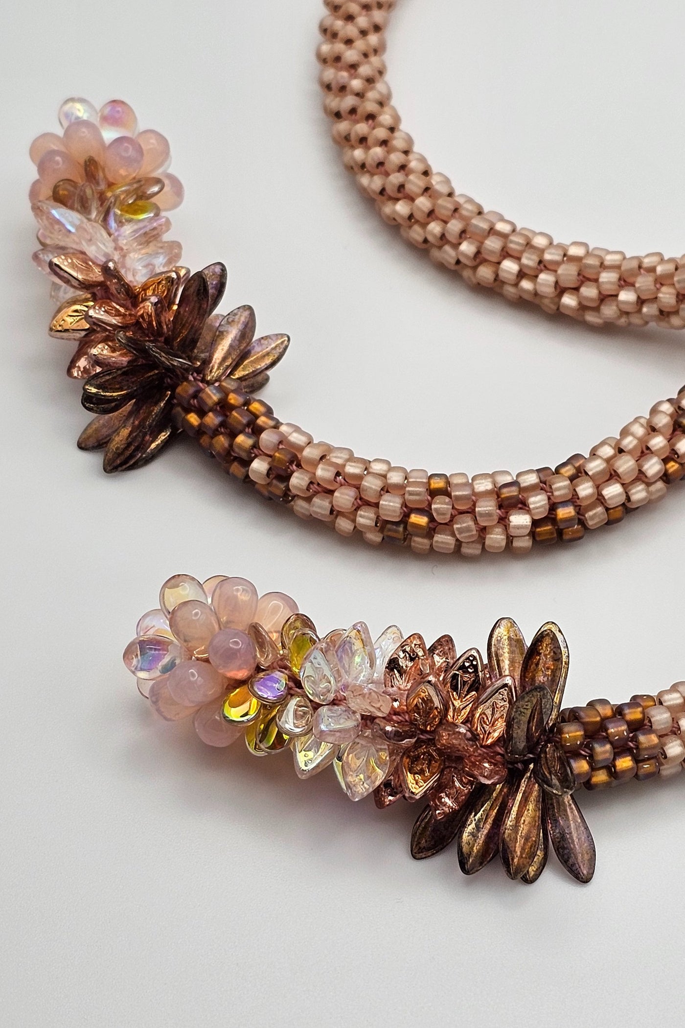 Pink & Copper Cluster Necklace