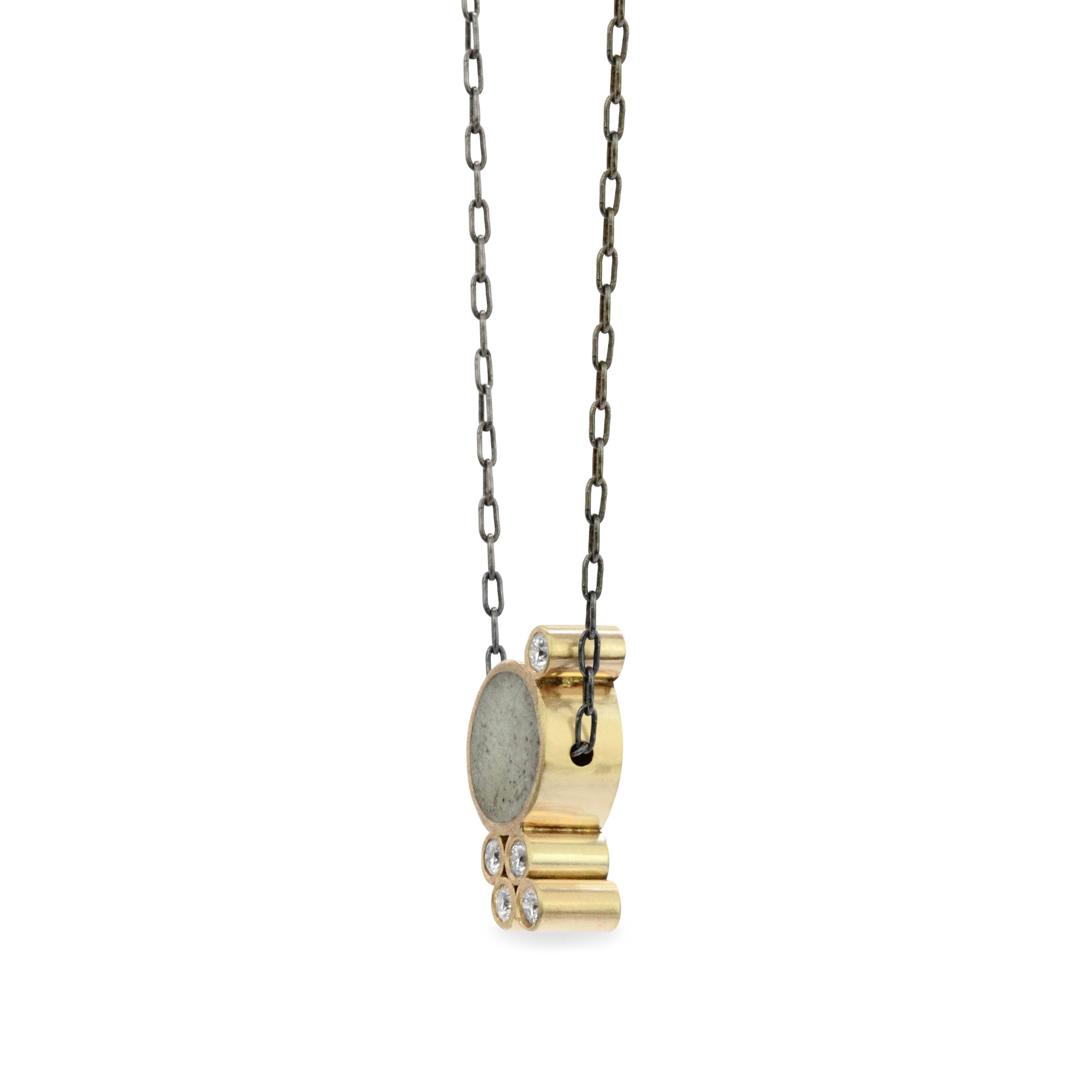 14k yellow gold with Gray Concrete