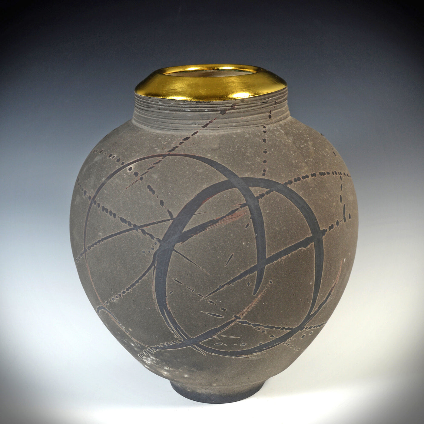 Cosmic Circles XV Raku Vase