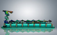 Aqua Dichroic Menorah