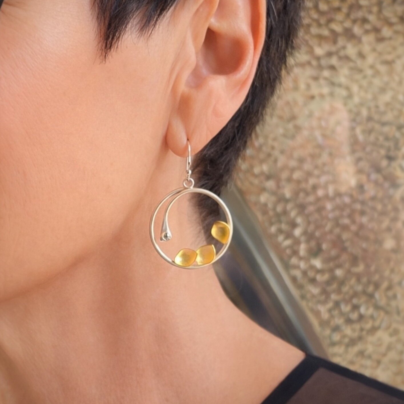 Diamond Circle Earrings