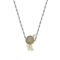 14k yellow gold with Gray Concrete