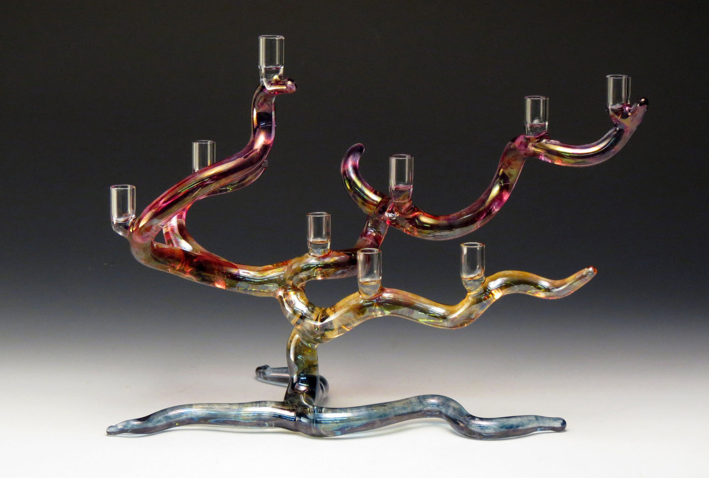 Horizontal Rainbow Tree Menorah