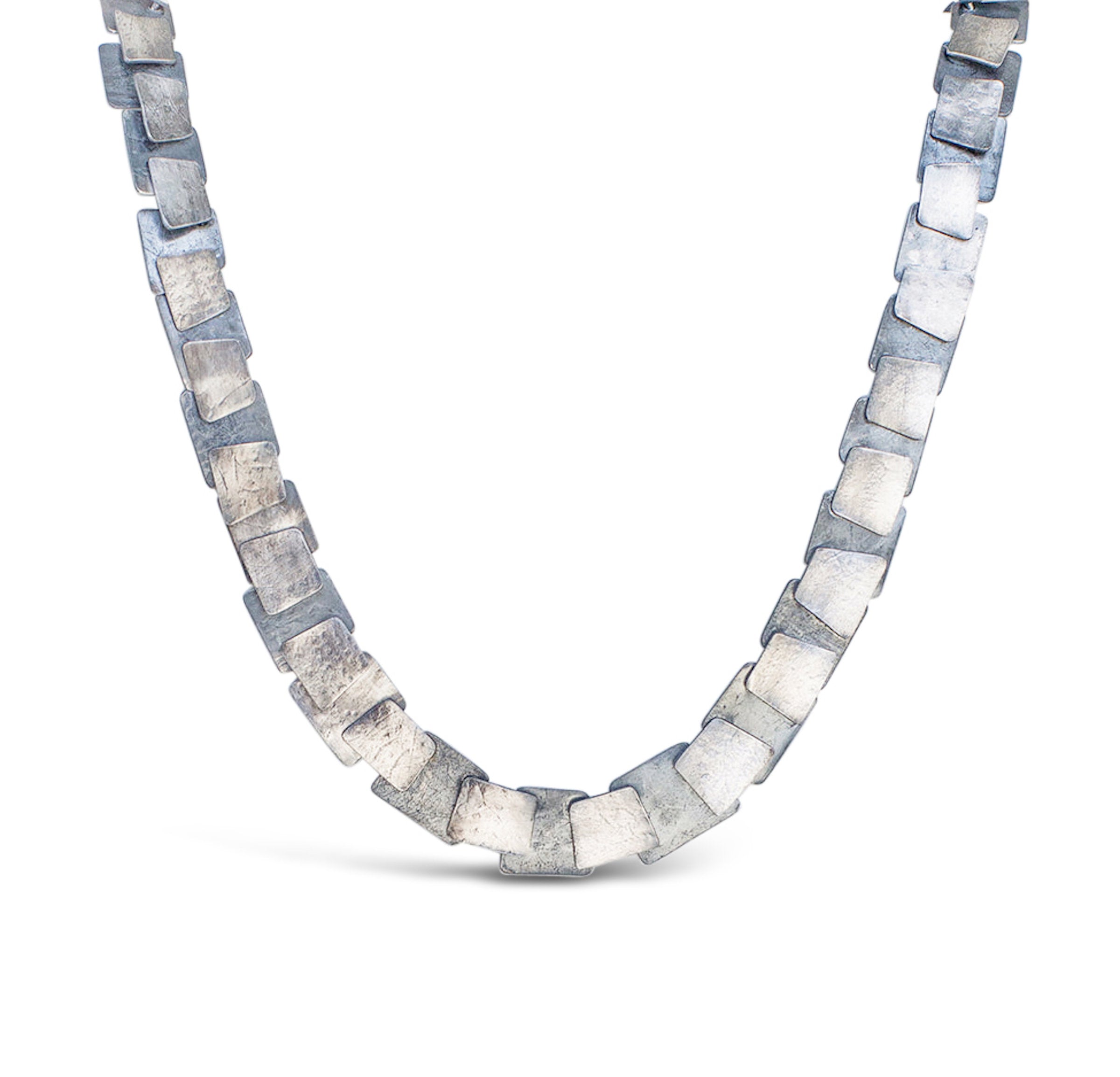 Textured Silver Pivot Necklace