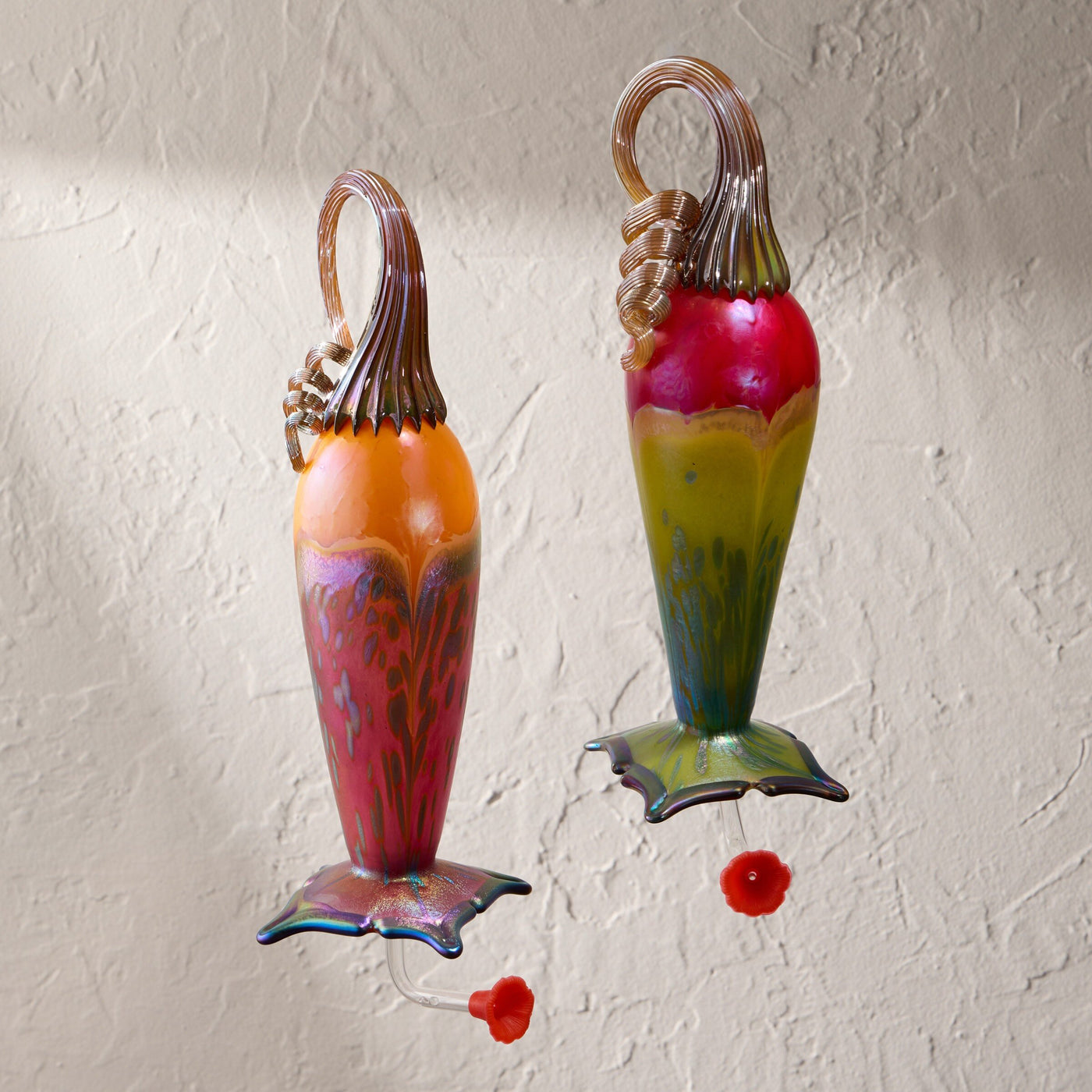 Orange Top Gold Ruby Hummingbird Feeder