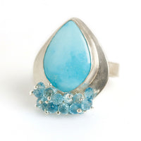 Sonoran Turquoise & Blue Fringe Ring