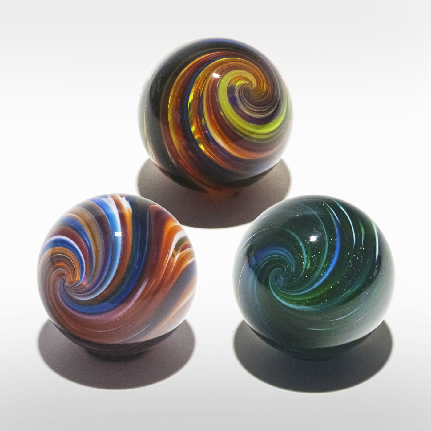 clockwise from top: lime mix, ocean with aventurine, boca