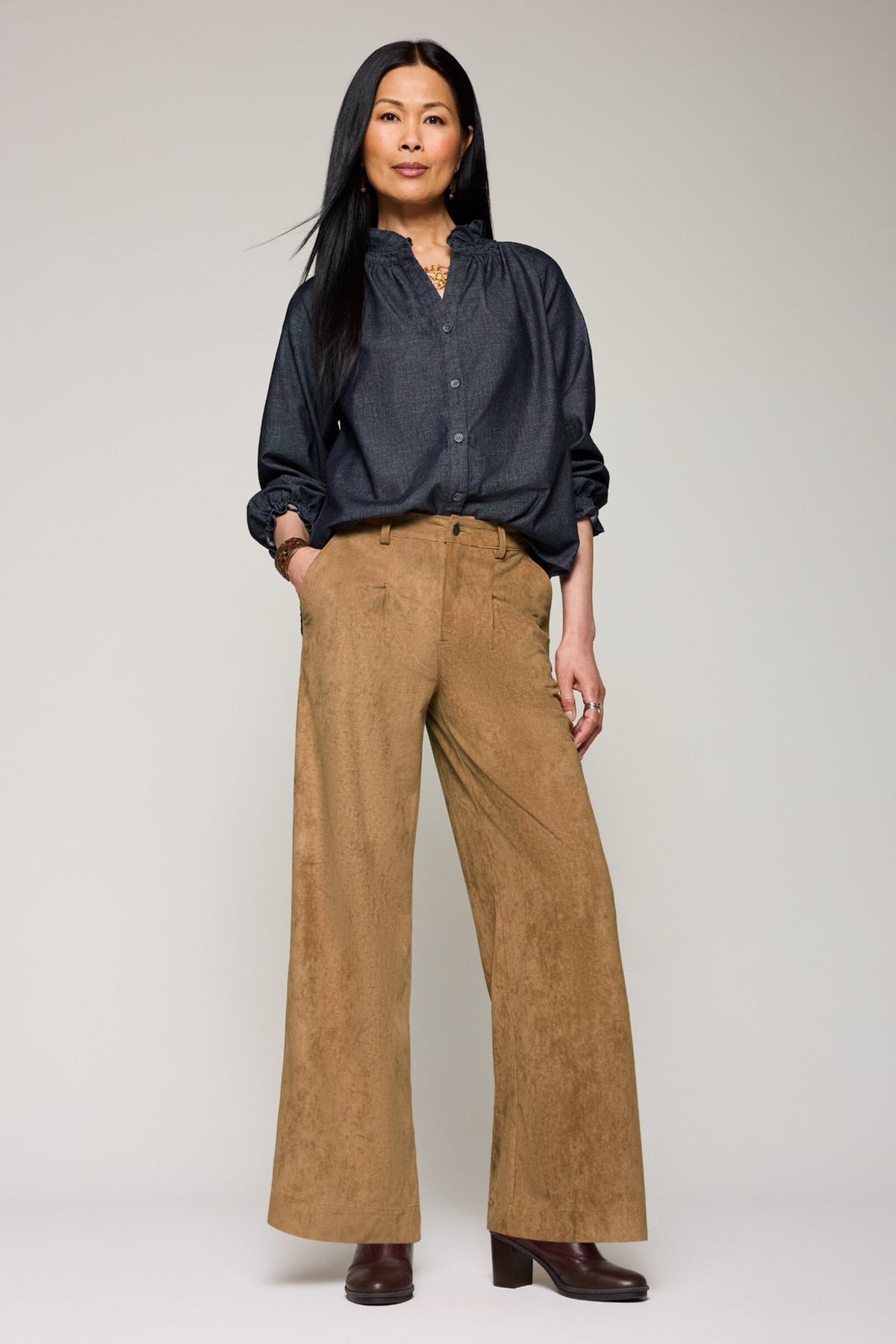 Microsuede Enya Wide Leg Pant
