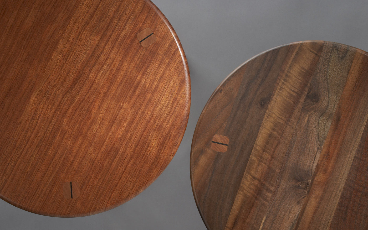 left to right: bubinga, claro walnut