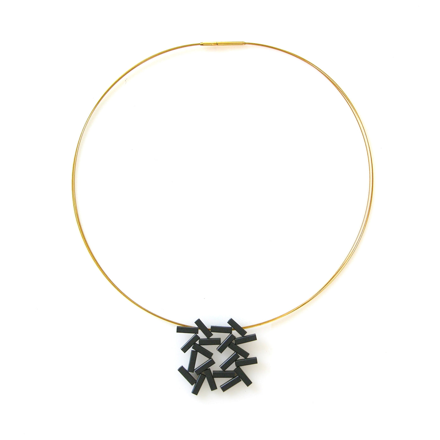 Oxidized Tube Pendant Necklace