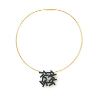 Oxidized Tube Pendant Necklace