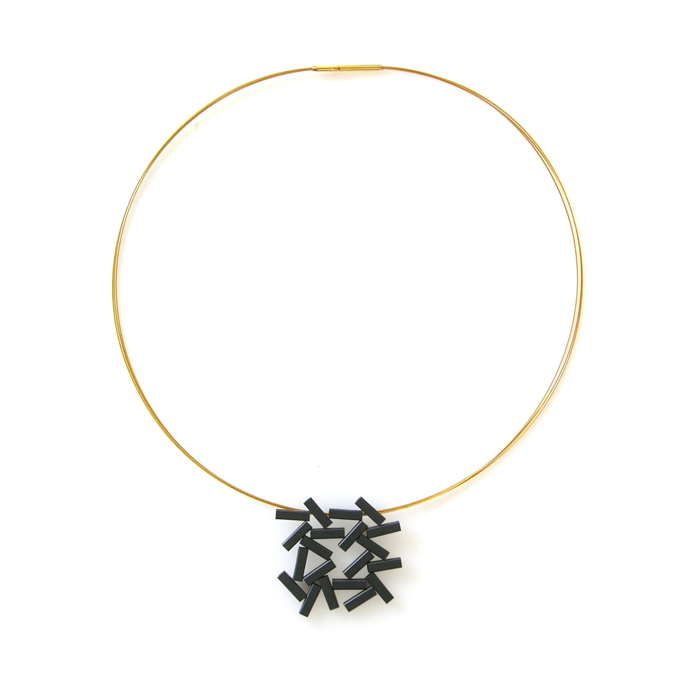 Oxidized Tube Pendant Necklace