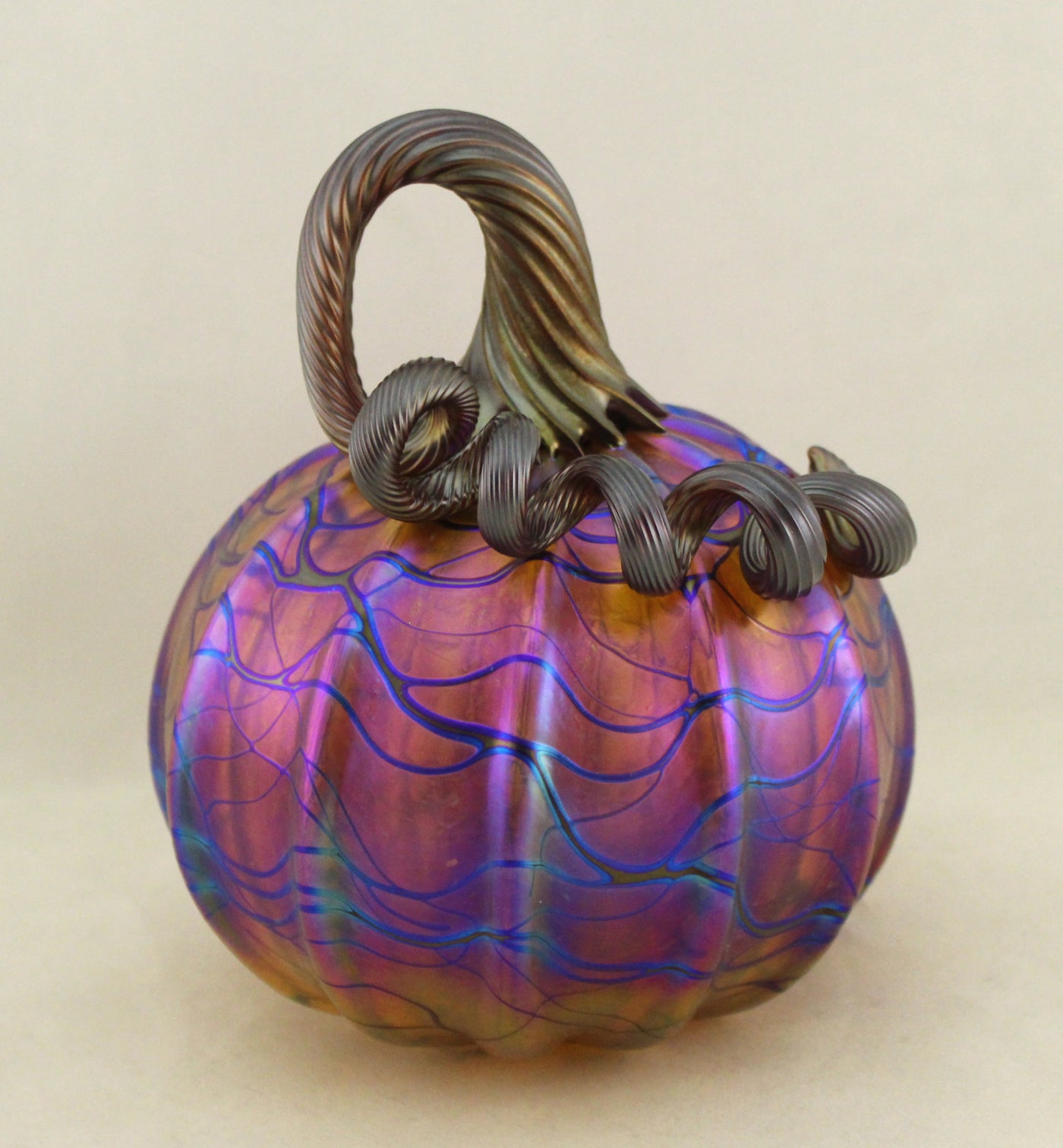 Iridescent Gold with Vines Pumpkin