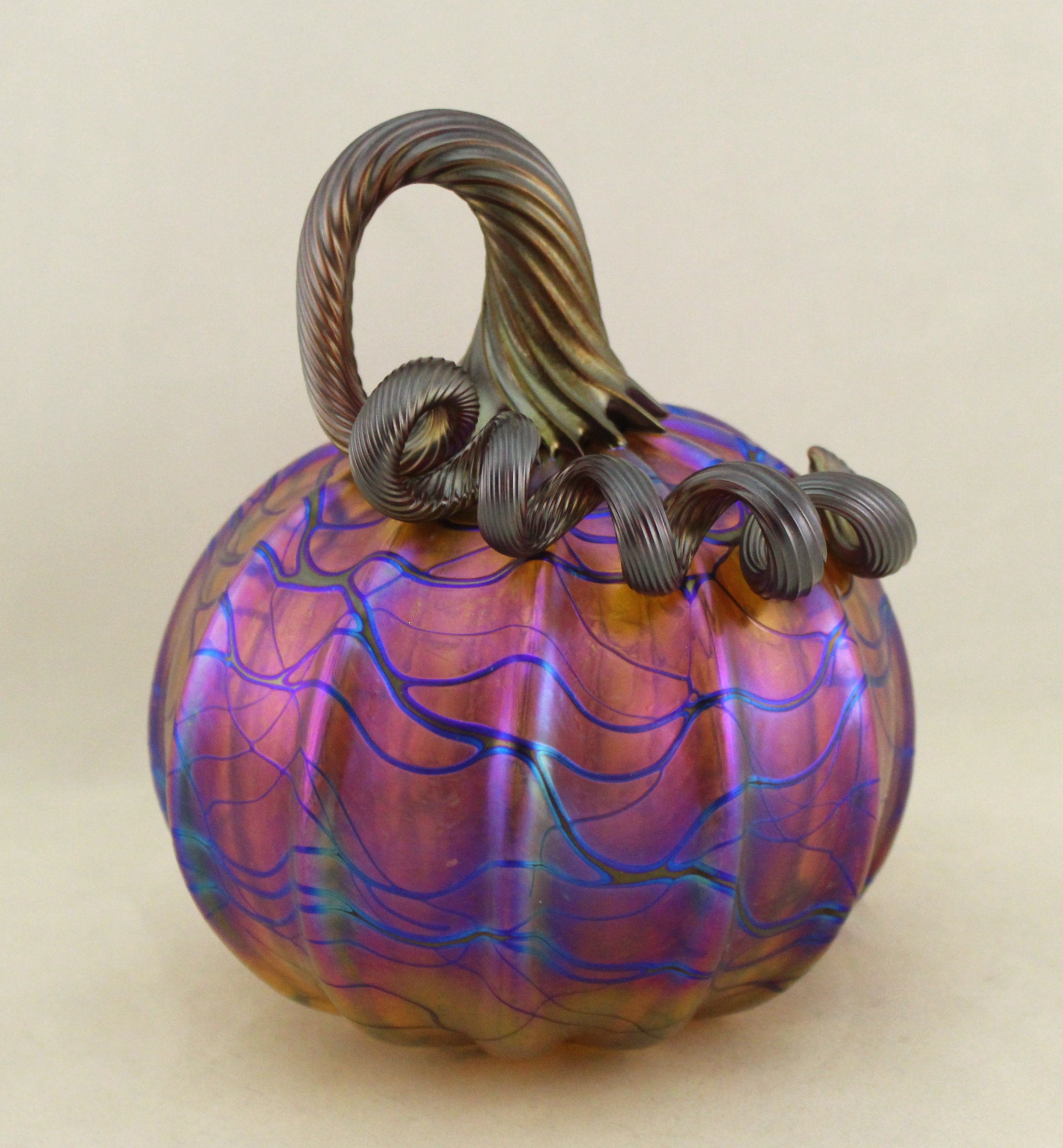 Iridescent Gold with Vines Pumpkin