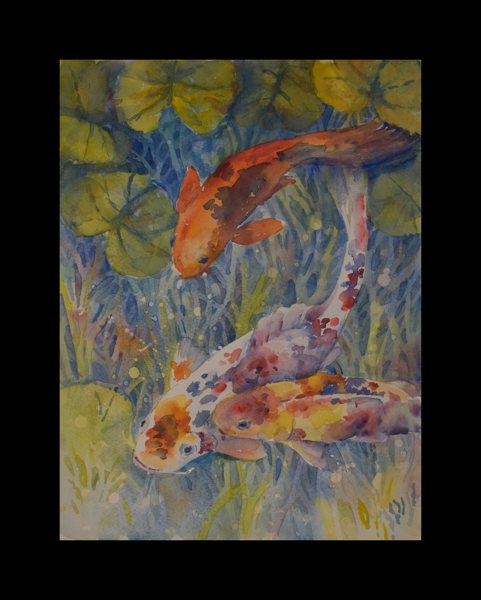 Koi Among the Lily Pads