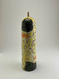 Crackled Yellow Buoy Vessel with Black