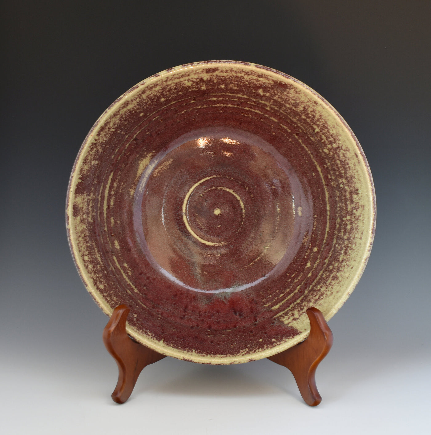 Red Stoneware Serving Bowl