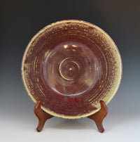Red Stoneware Serving Bowl