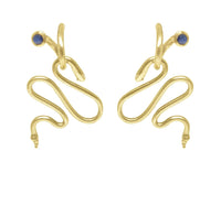 18k Gold Earrings, 18k Gold Snake Charms