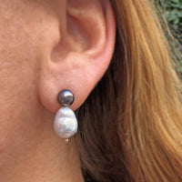 Baroque Akoya & Tahitian Pearl Earrings