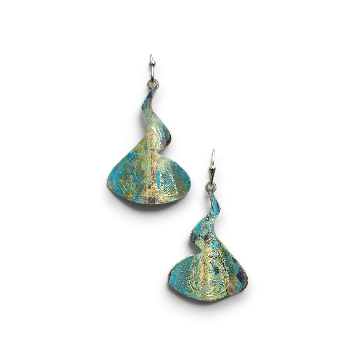 Waves Patina Earrings