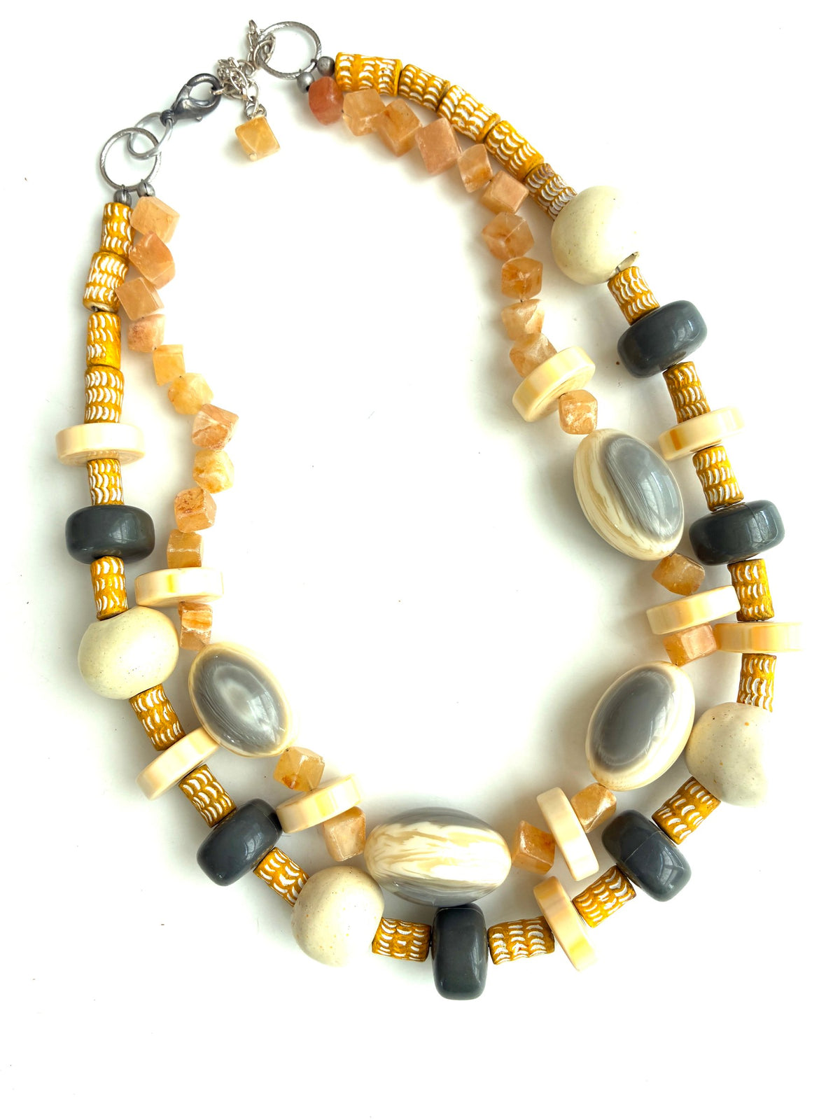 Chunky Yellow & Gray Necklace