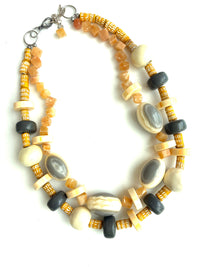 Chunky Yellow & Gray Necklace