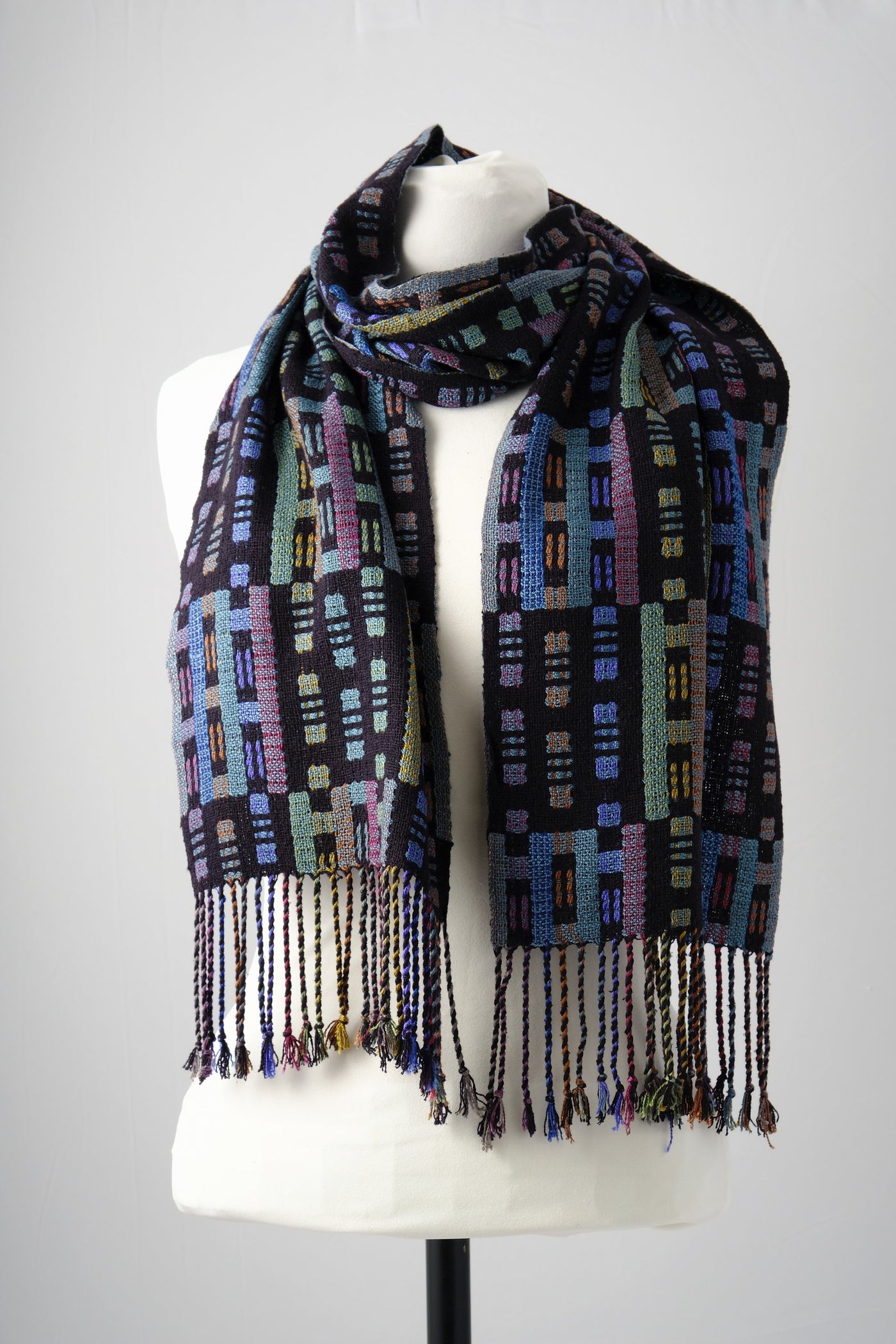 Double Weave Scarf in Dark Colors