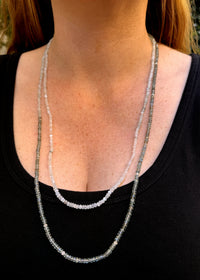Long Strand Beaded Necklace with 14k Clasp