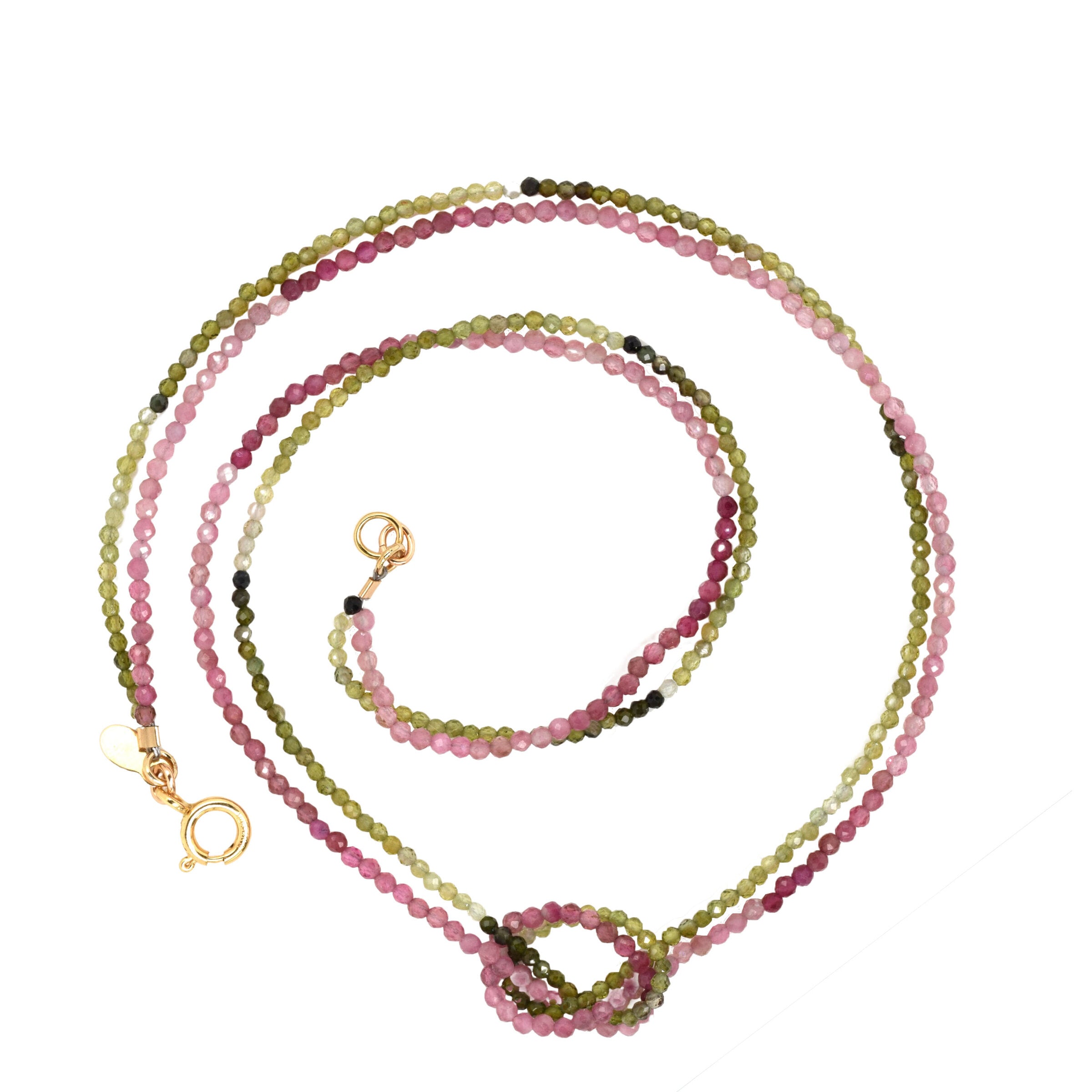 Pink & Green Tourmaline Knot Choker