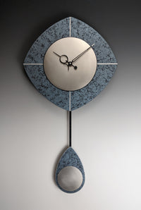 Blue & Silver L-Drop Pendulum Clock