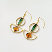Green & Yellow Art Deco Earrings