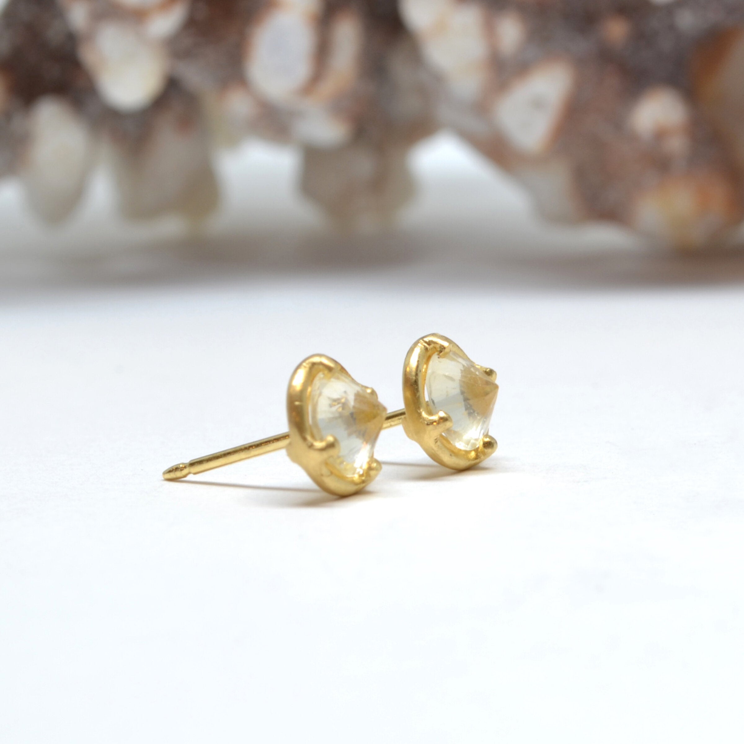 White Sapphire Cirrus Inverted Stud Earrings