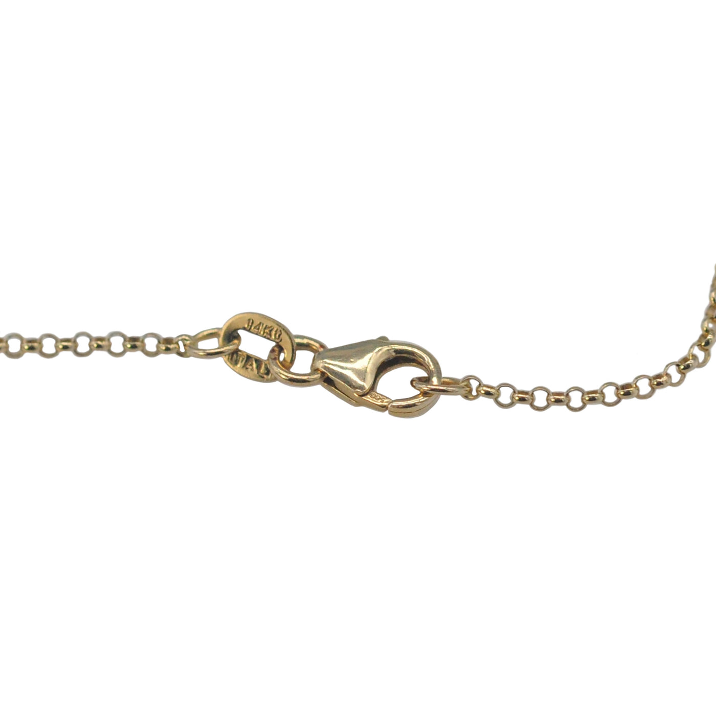 1.5mm 14k yellow gold rolo chain