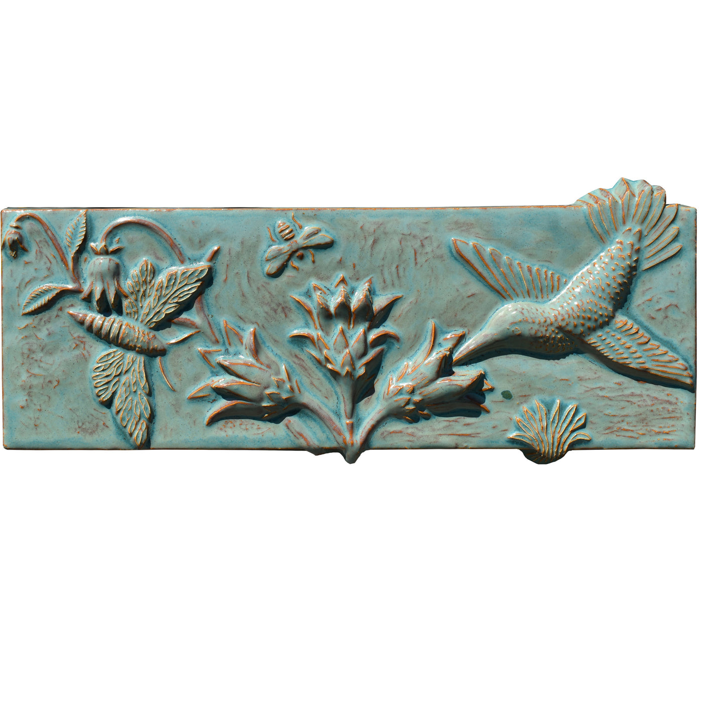 Pollinators Tile in Antique Teal