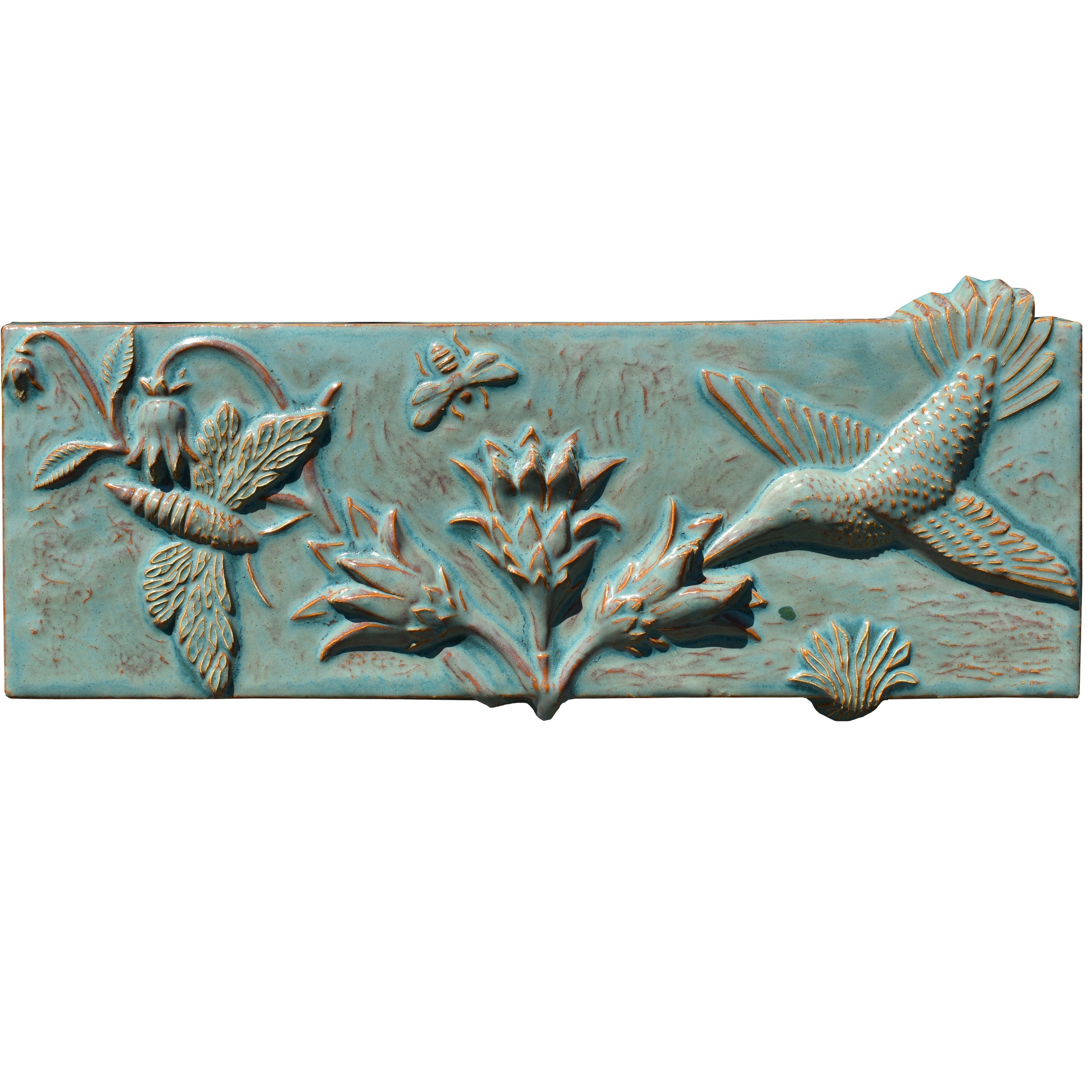 Pollinators Tile in Antique Teal