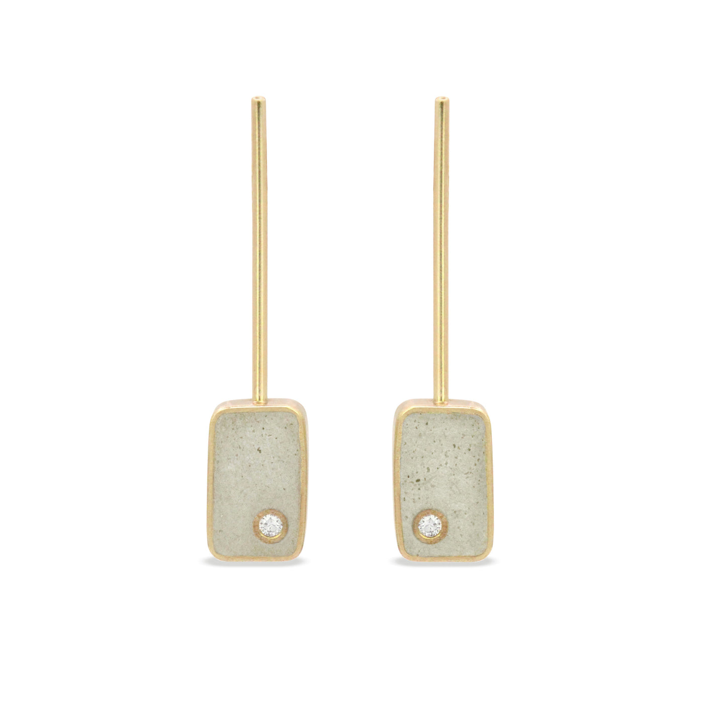 14k Yellow Gold with White Concrete