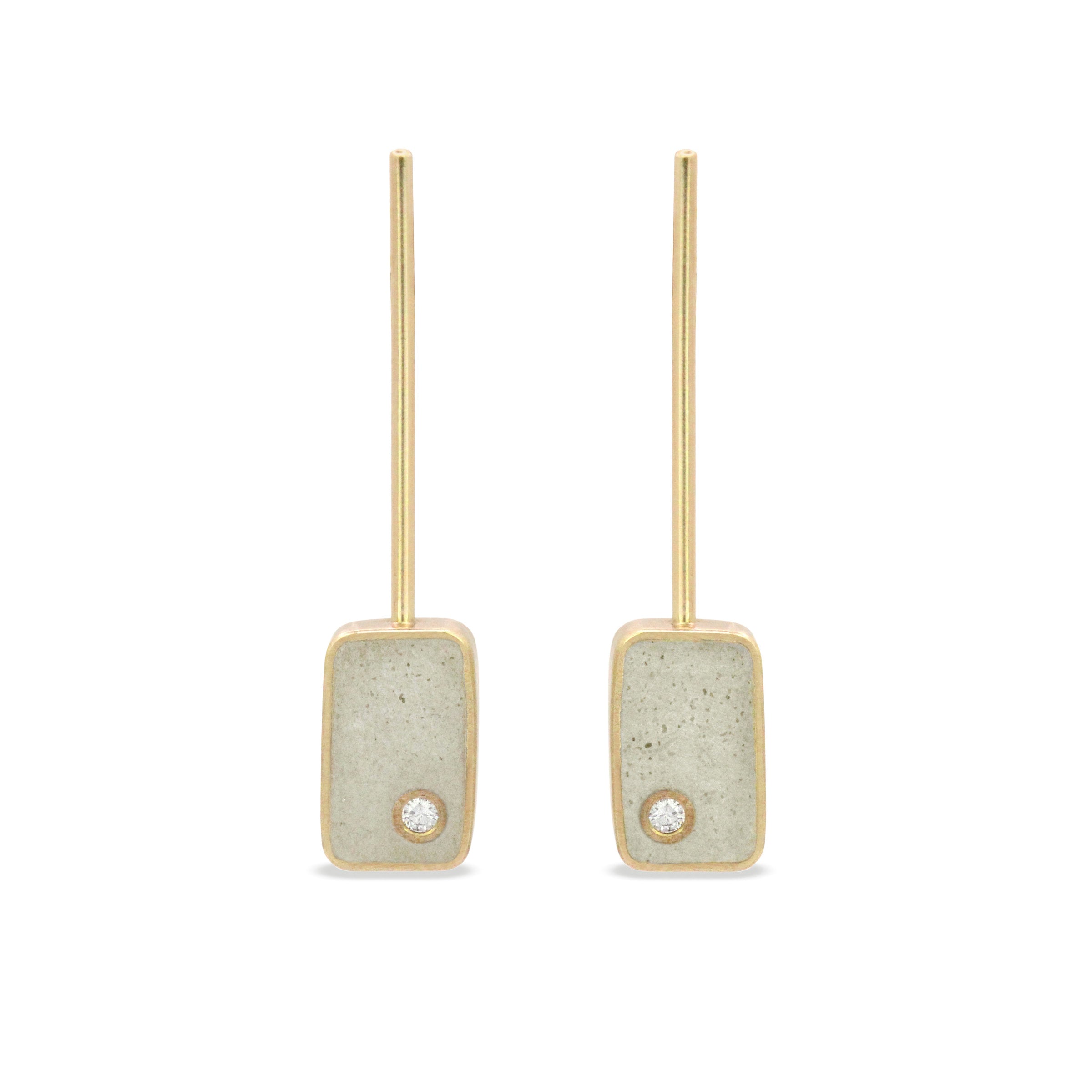 14k Yellow Gold with White Concrete