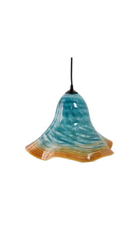 Amber Green Fluted Pendant