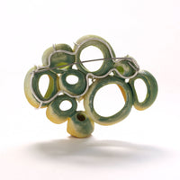 Orange Chartreuse Brooch Back