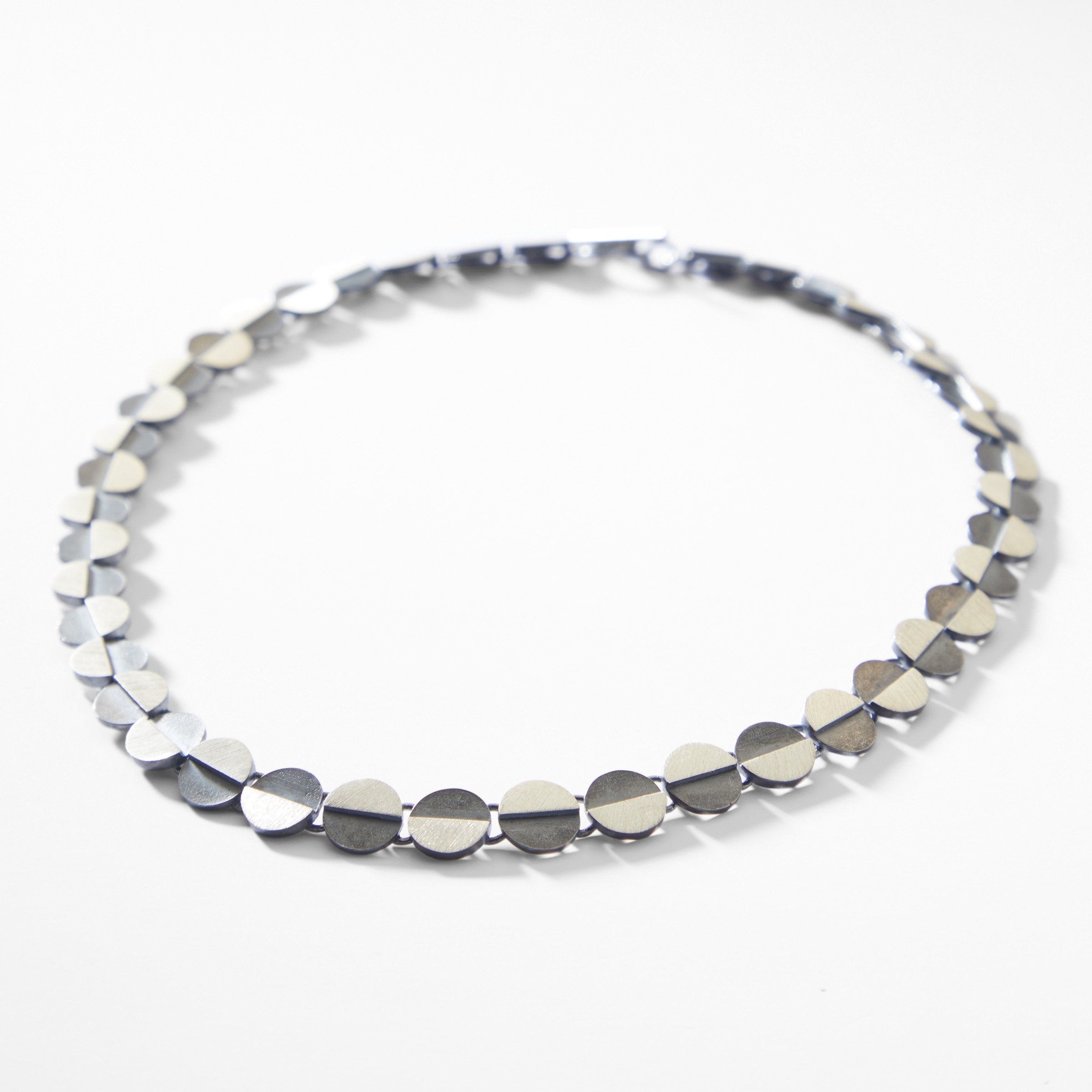 Half & Half Eclipse Circle Link Necklace