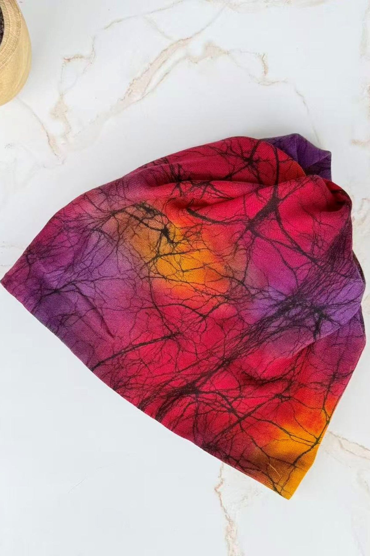 Hand Dyed Batik Wool Hat