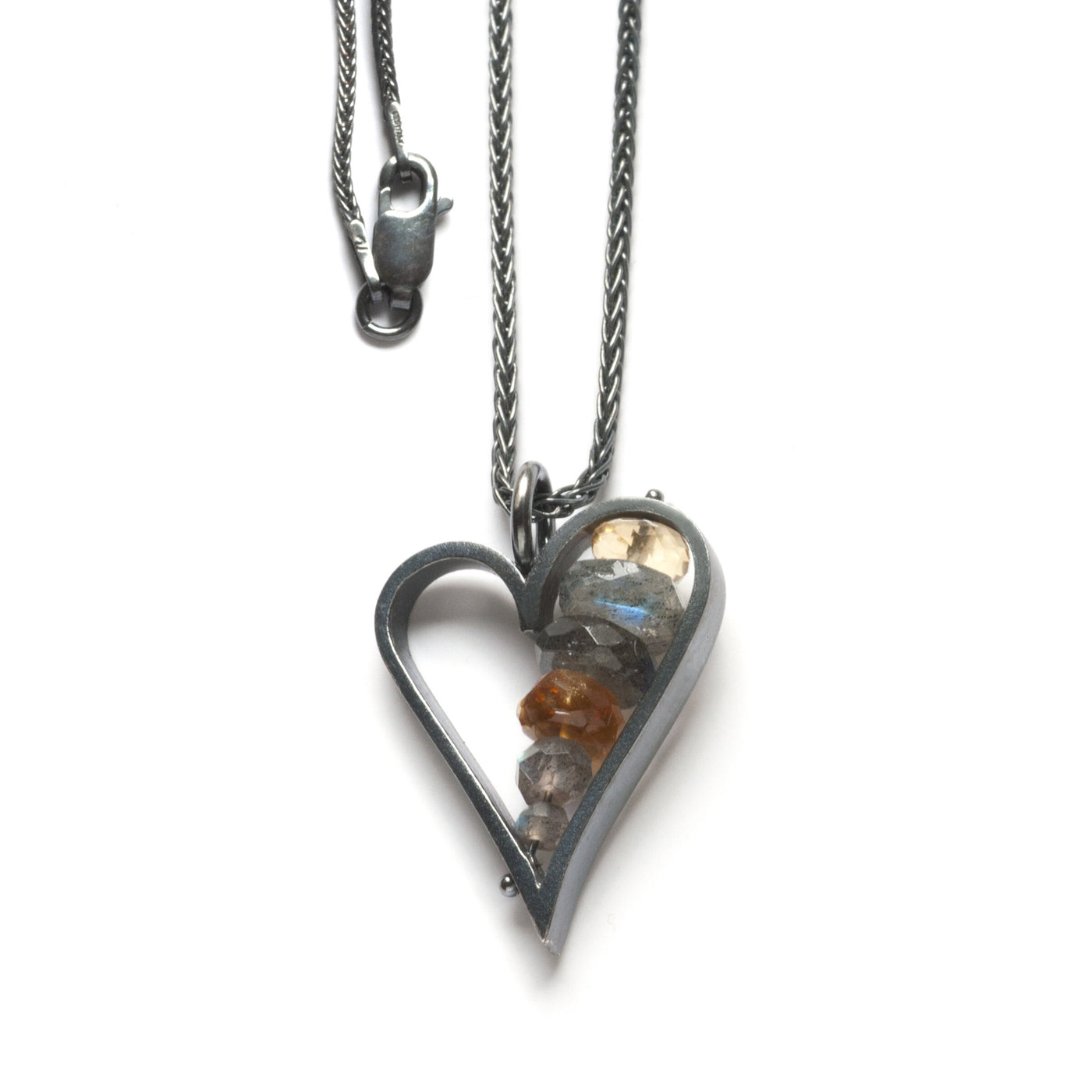Oxidized Silver, Labradorite & Citrine