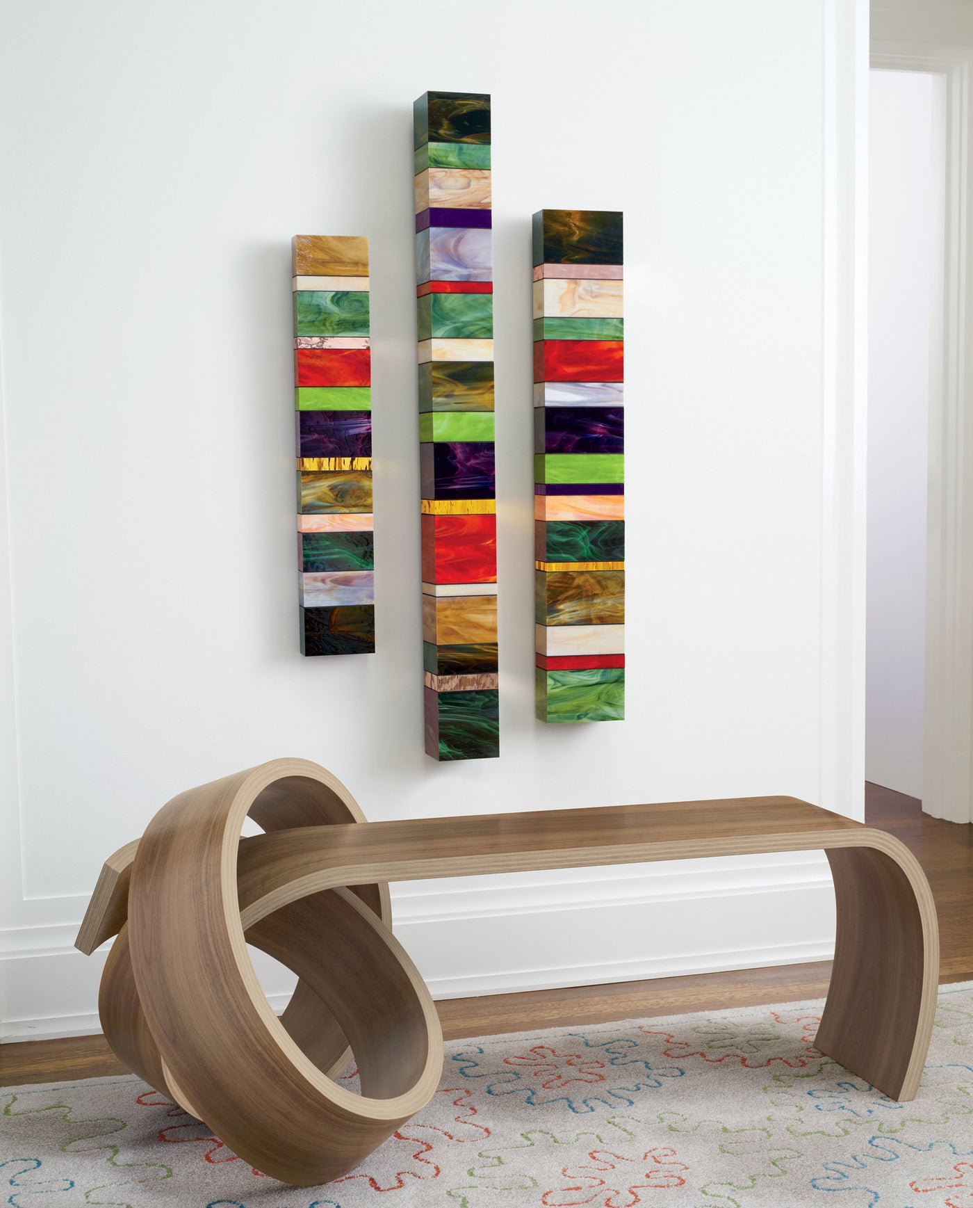 walnut, shown with earth totems by gerald davidson