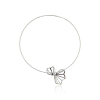 Hyacinth Fold Bright Silver Necklace