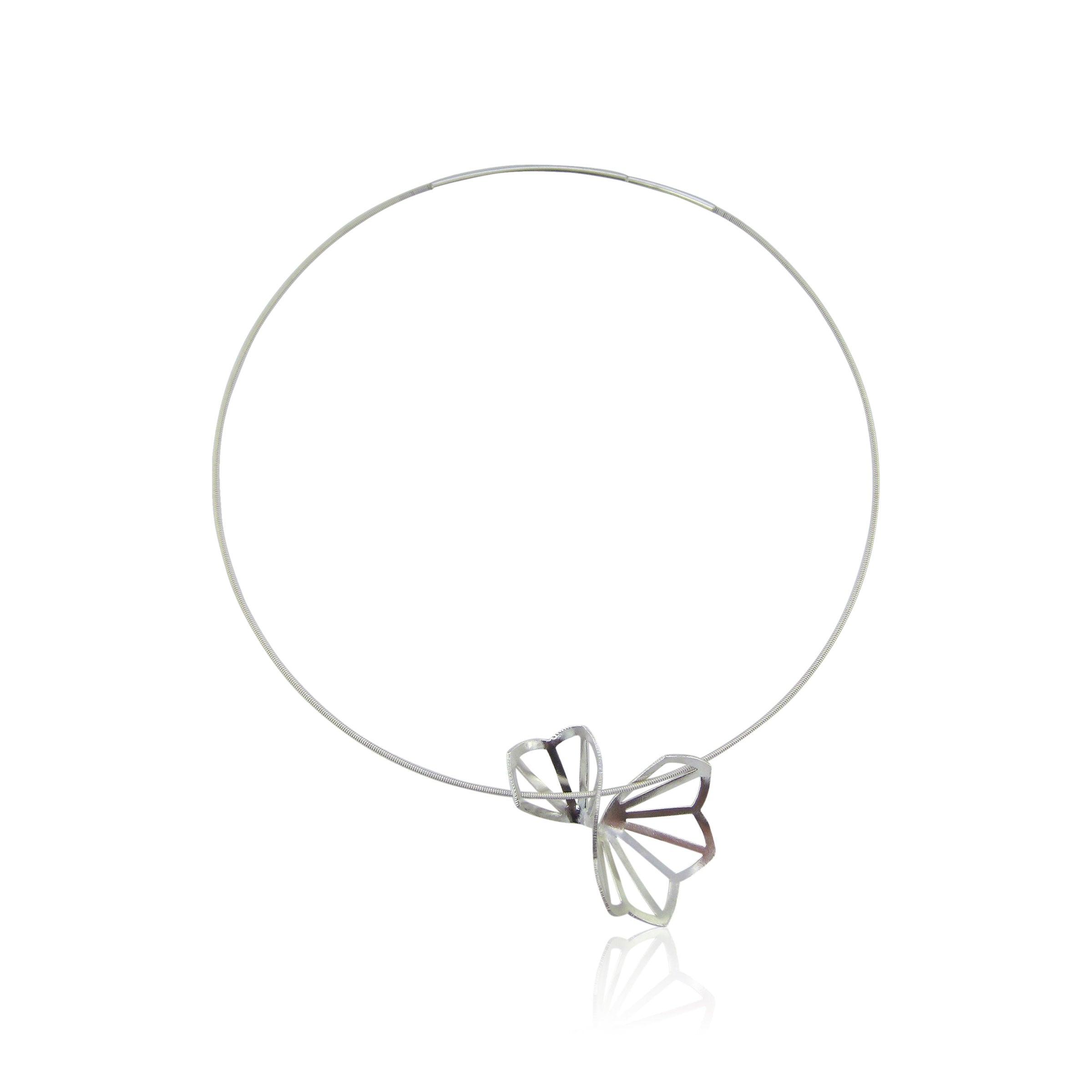 Hyacinth Fold Bright Silver Necklace